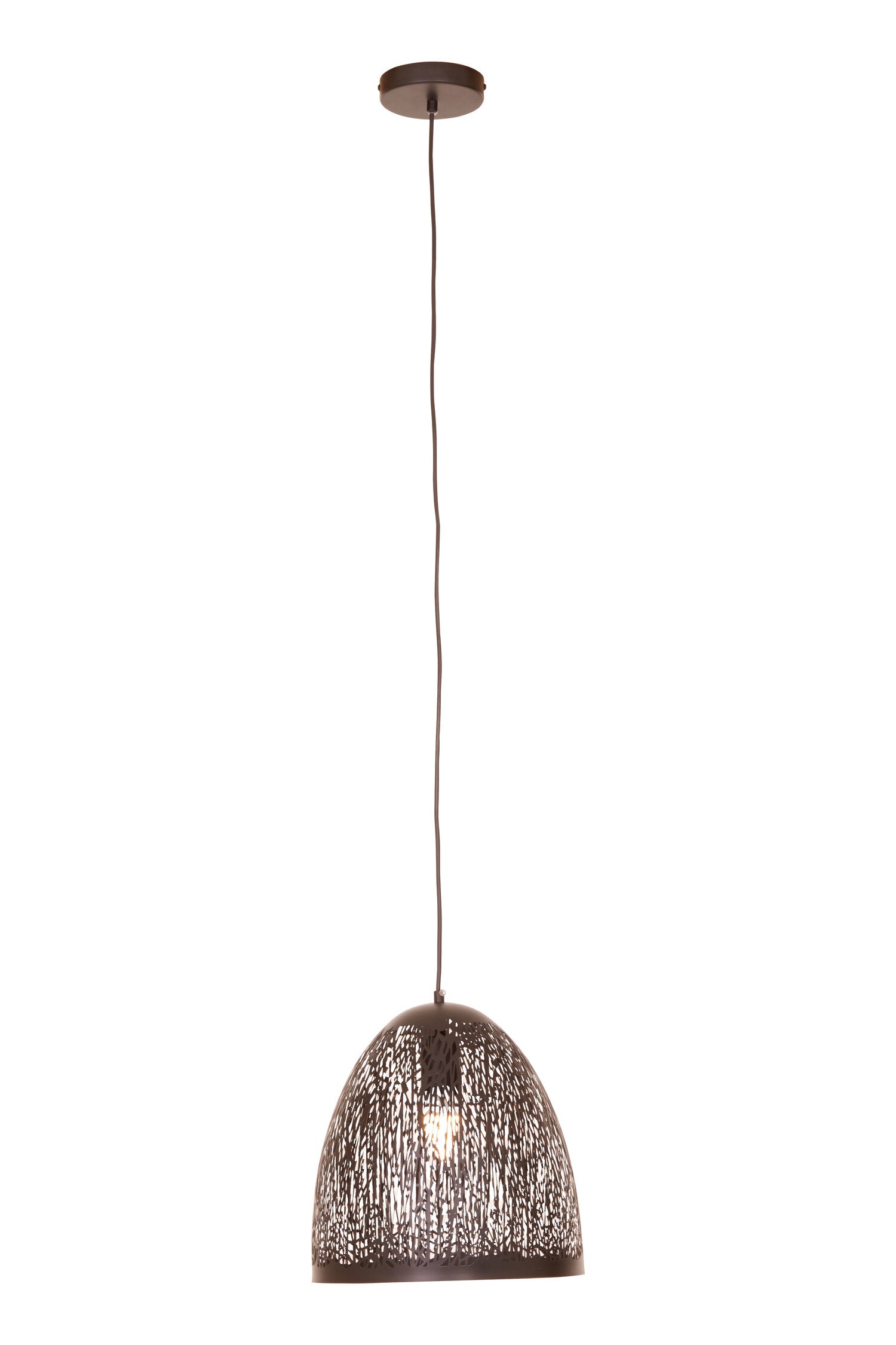 Channing Small Black Filigree Industrial Pendant Light | Bali & Blue