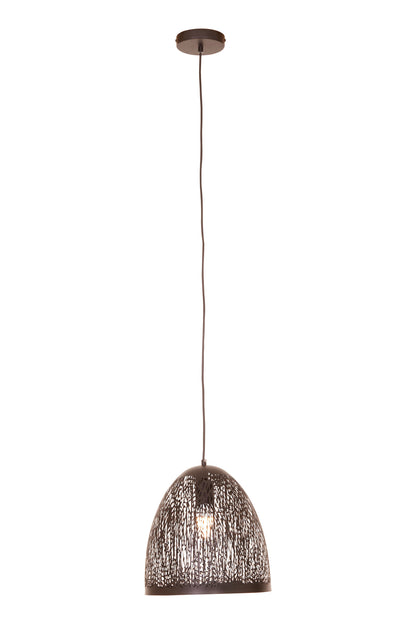 Channing Small Black Filigree Industrial Pendant Light | Bali & Blue