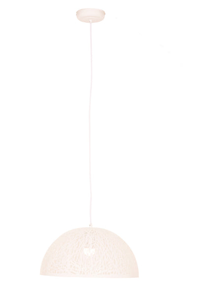 Channing Large White Filigree Industrial Pendant Light