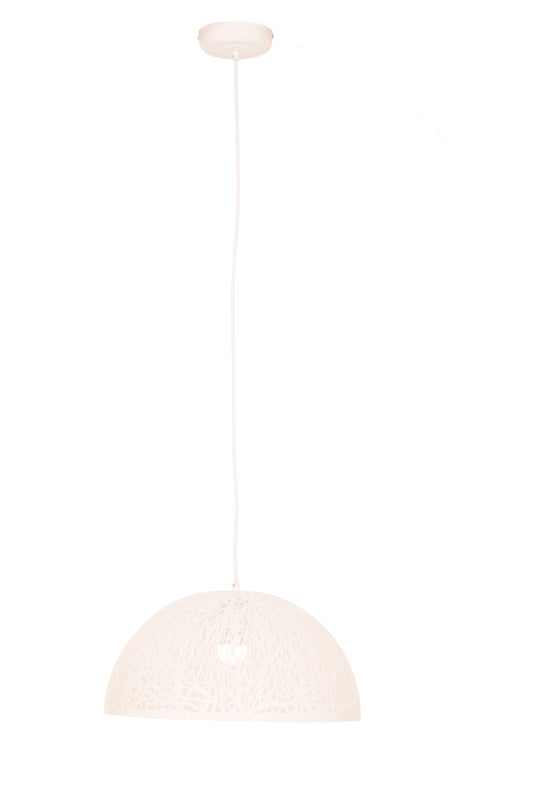 Channing Large White Filigree Industrial Pendant Light