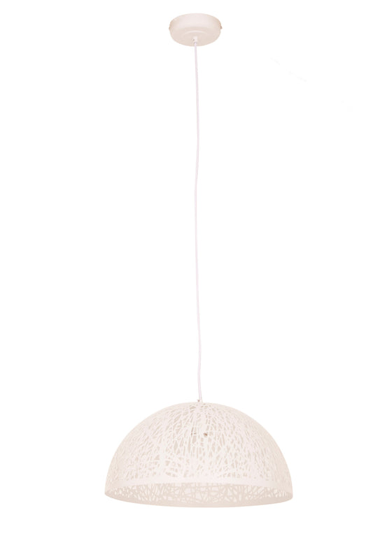 Channing Large White Filigree Industrial Pendant Light | Bali & Blue