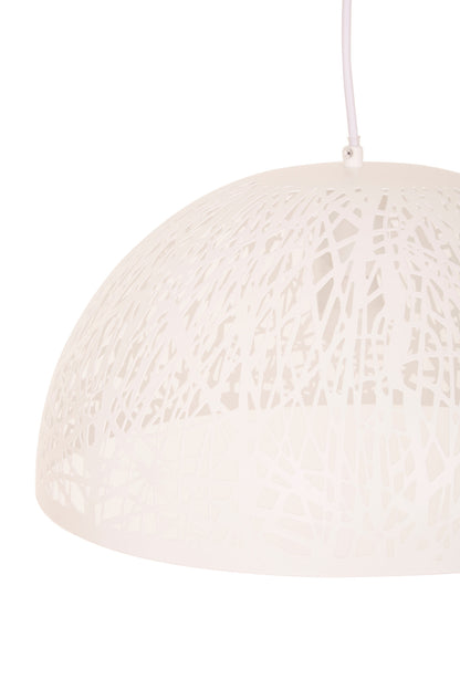 Channing Large White Filigree Industrial Pendant Light