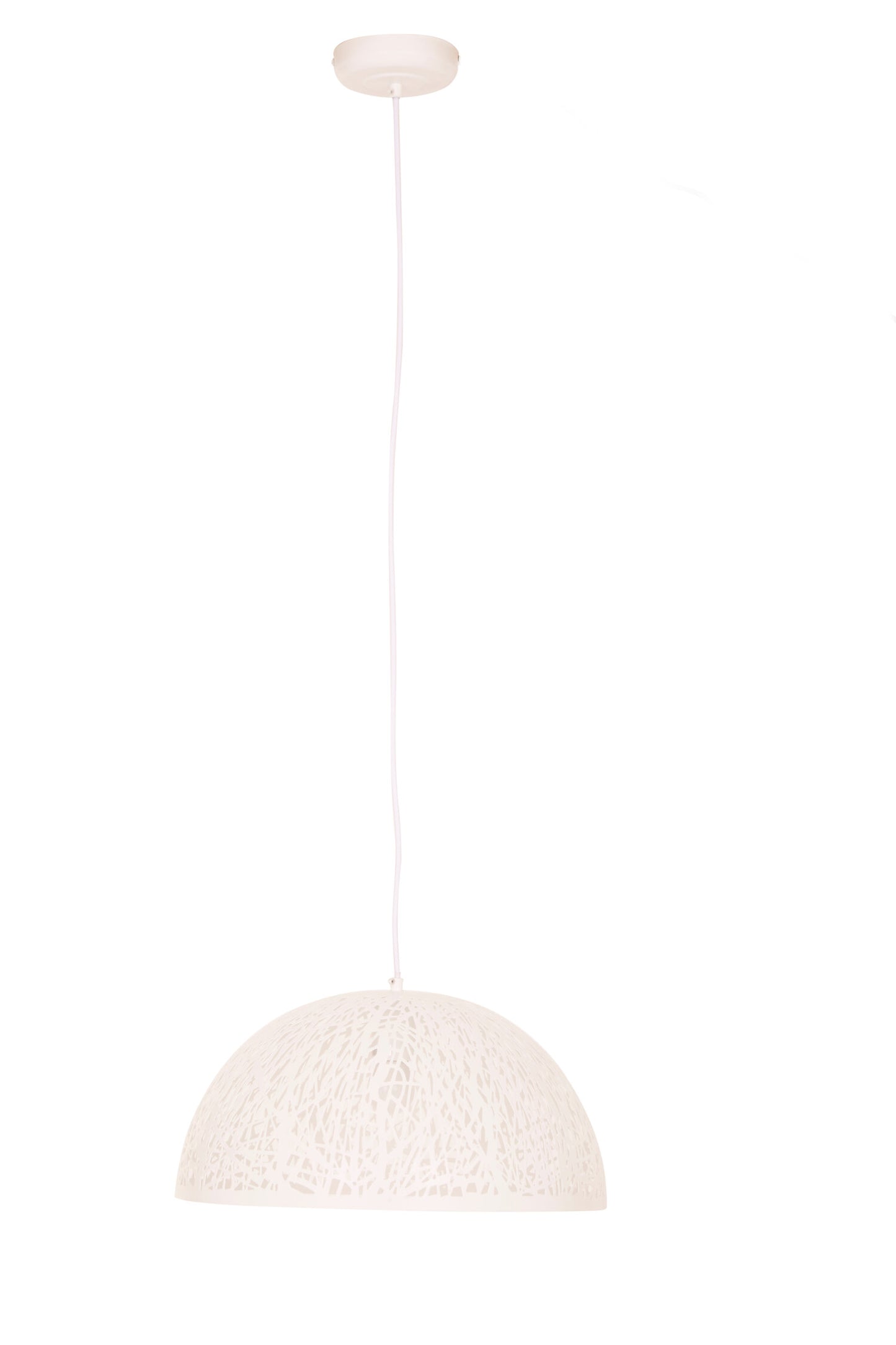 Channing Large White Filigree Industrial Pendant Light