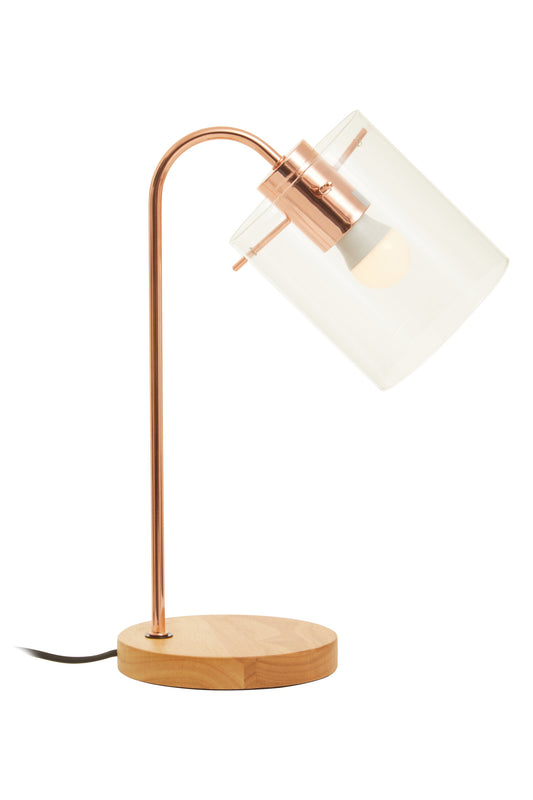 Stockholm Shiny Copper Curved Table Lamp