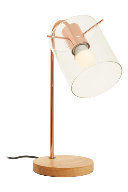Stockholm Shiny Copper Curved Table Lamp | Bali & Blue