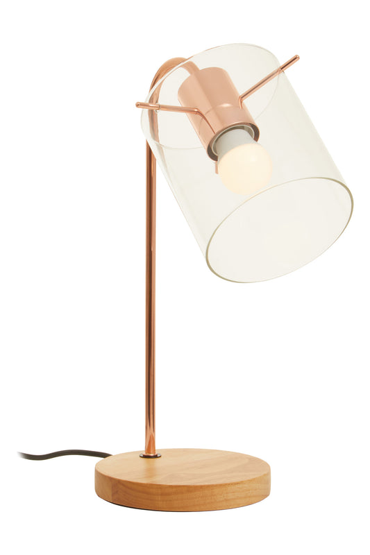 Stockholm Shiny Copper Curved Table Lamp | Bali & Blue