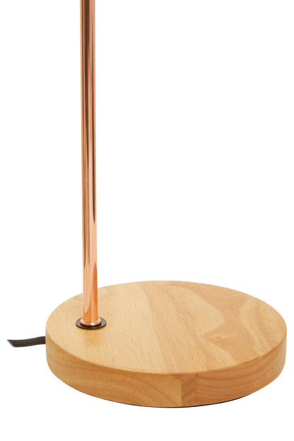 Stockholm Shiny Copper Curved Table Lamp