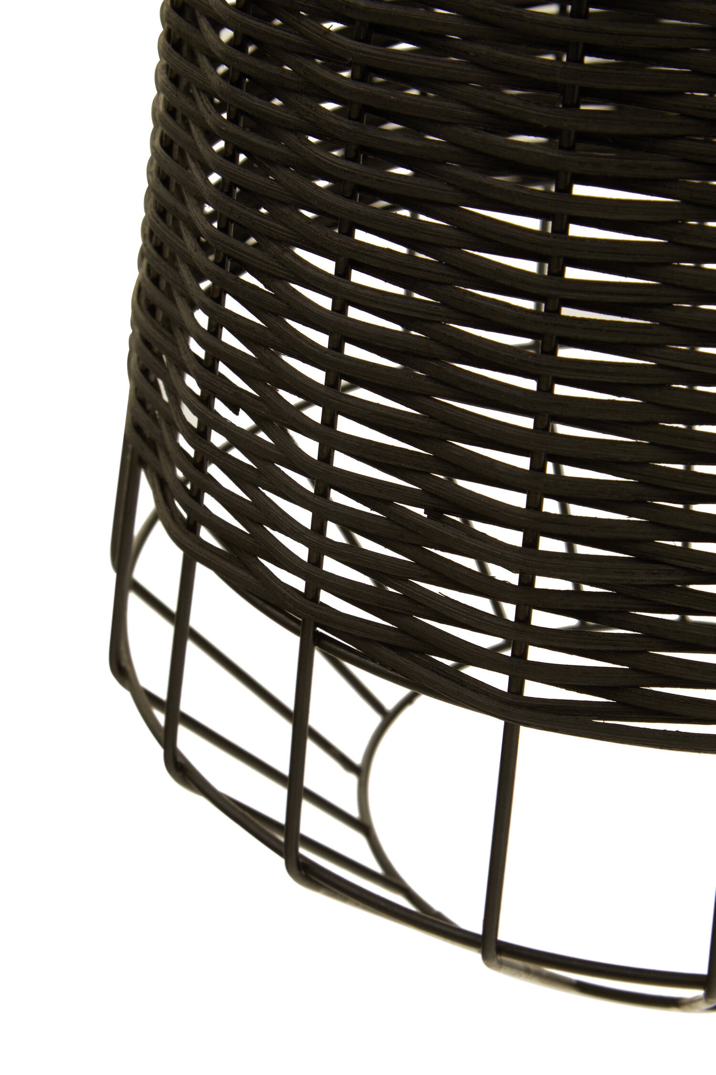 Bobby Black Rattan Industrial Pendant Light