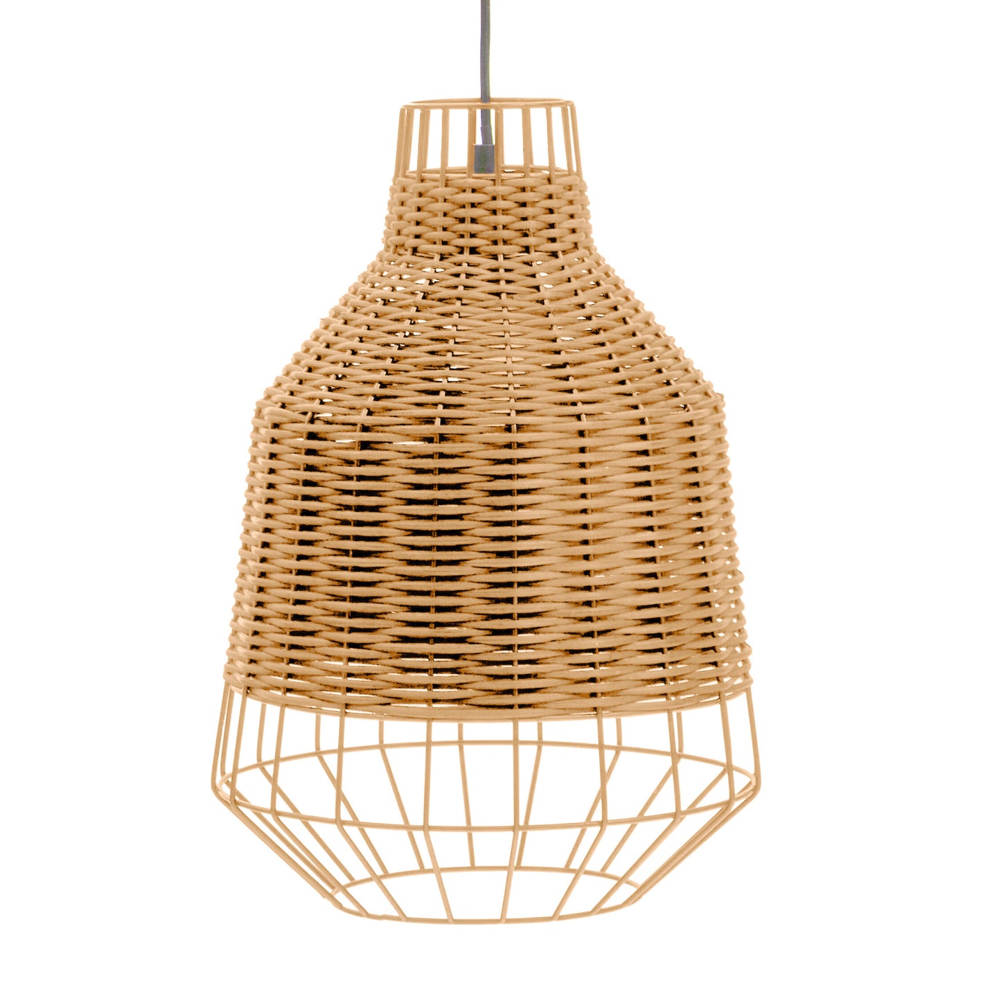 Bobby Natural Rattan Industrial Pendant Light | Bali & Blue