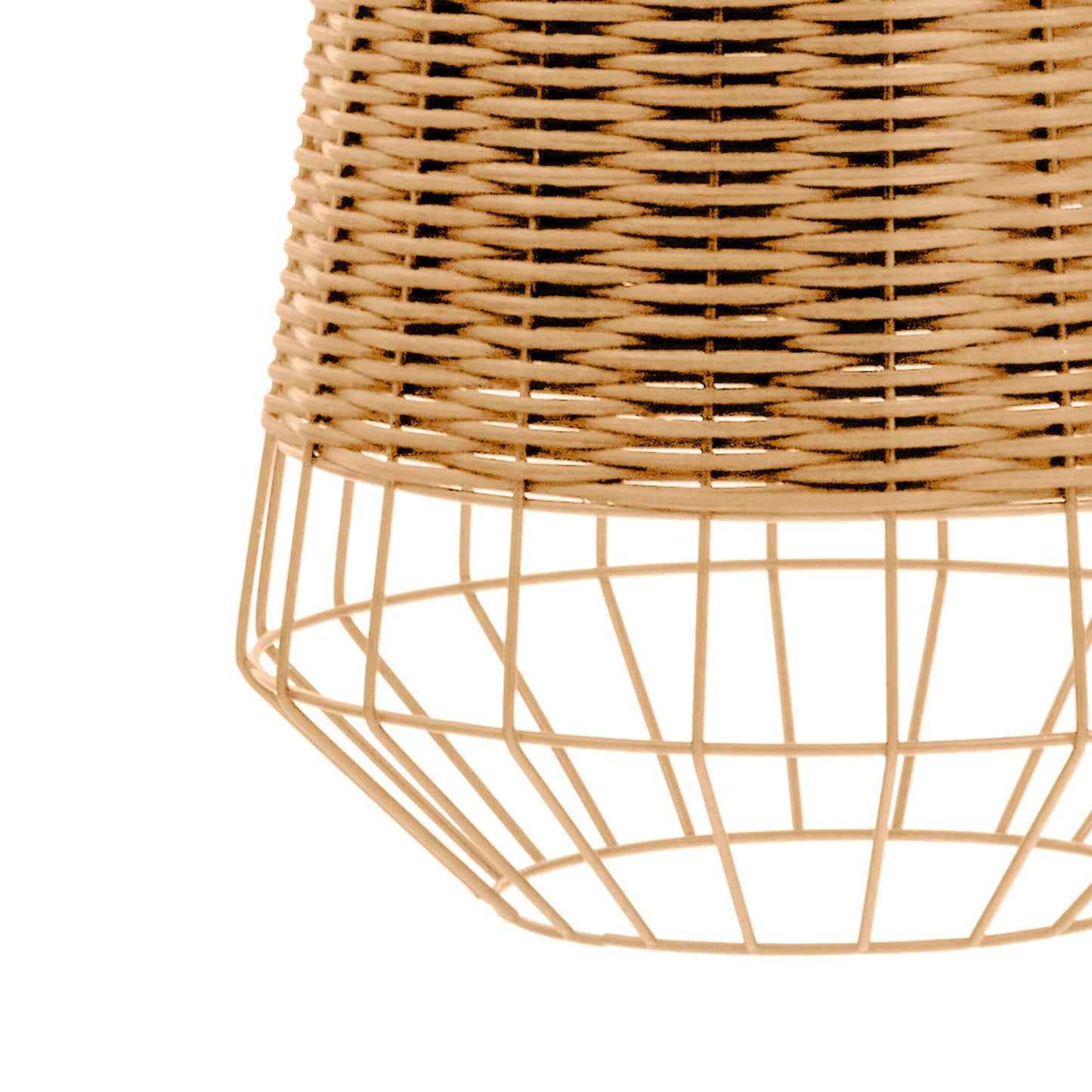Bobby Natural Rattan Industrial Pendant Light