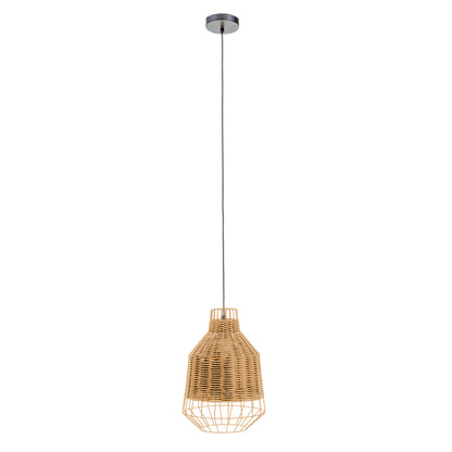 Bobby Natural Rattan Industrial Pendant Light