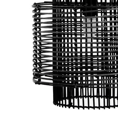Tropical Black Rattan Overlapping Pendant Light