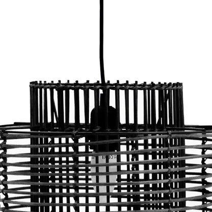 Tropical Black Rattan Overlapping Pendant Light