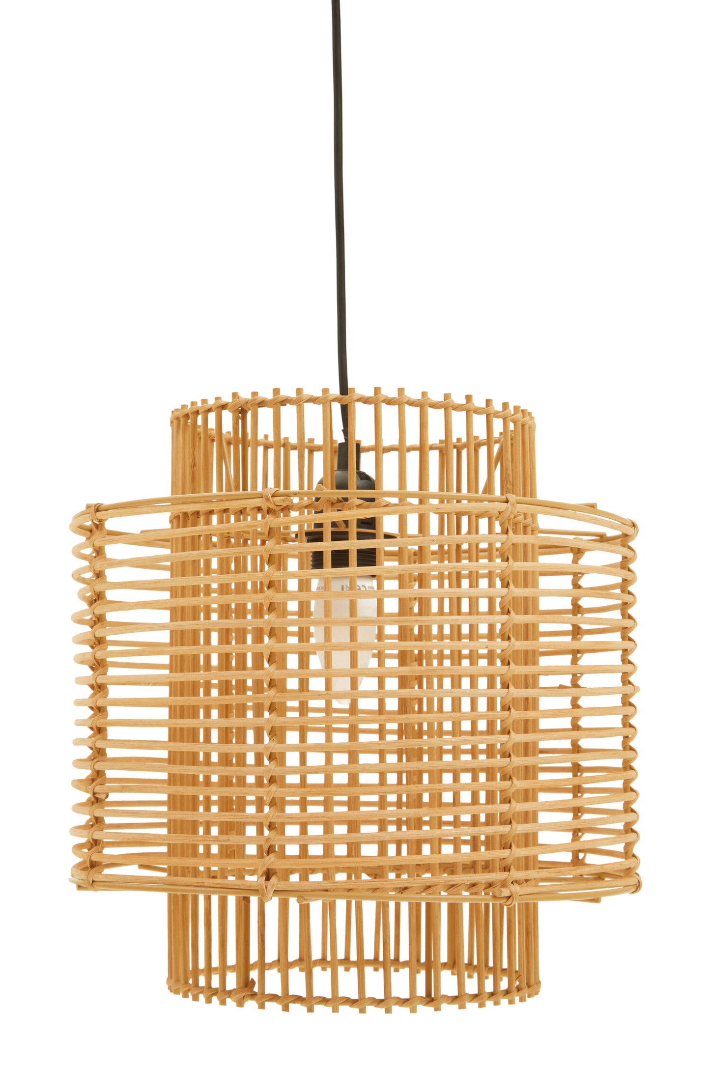 Tropical Natural Rattan Overlapping Pendant Light