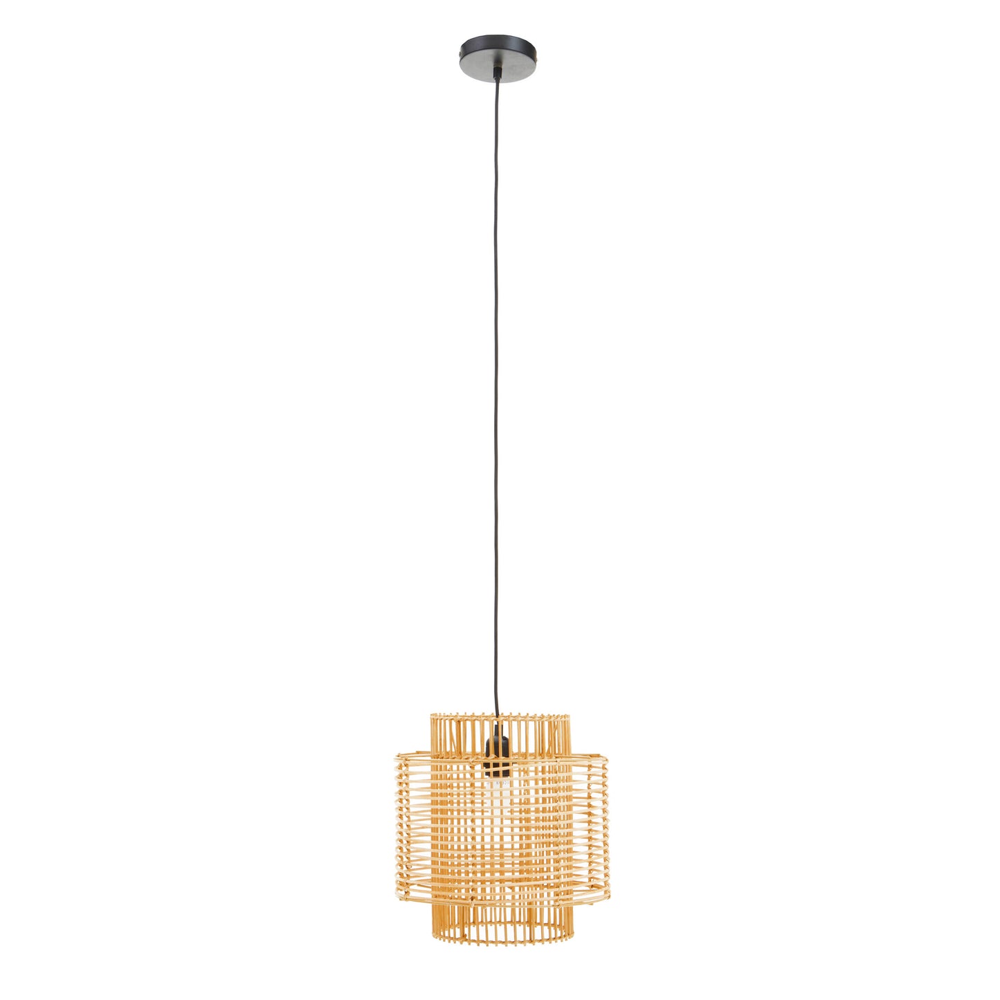 Tropical Natural Rattan Overlapping Pendant Light