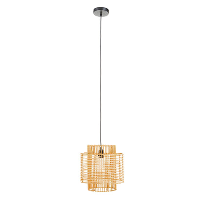 Tropical Natural Rattan Overlapping Pendant Light