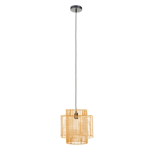 Tropical Natural Rattan Overlapping Pendant Light