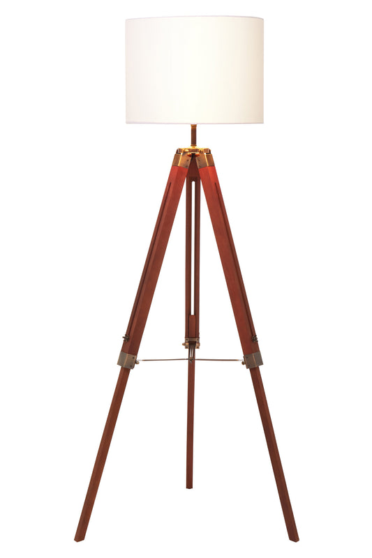 Campaign Tripod Floor Lamp With Brown Base