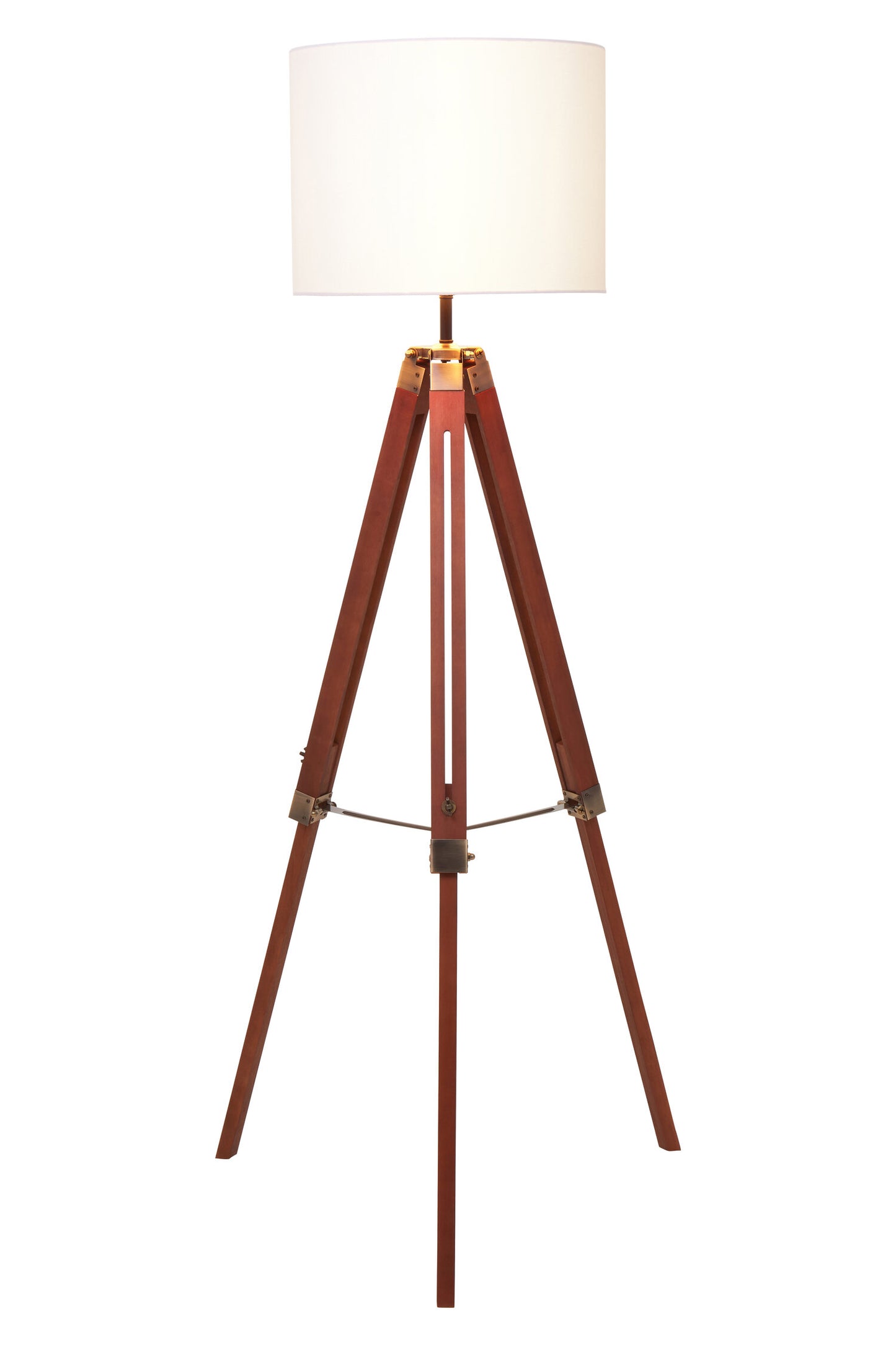 Campaign Tripod Floor Lamp With Brown Base