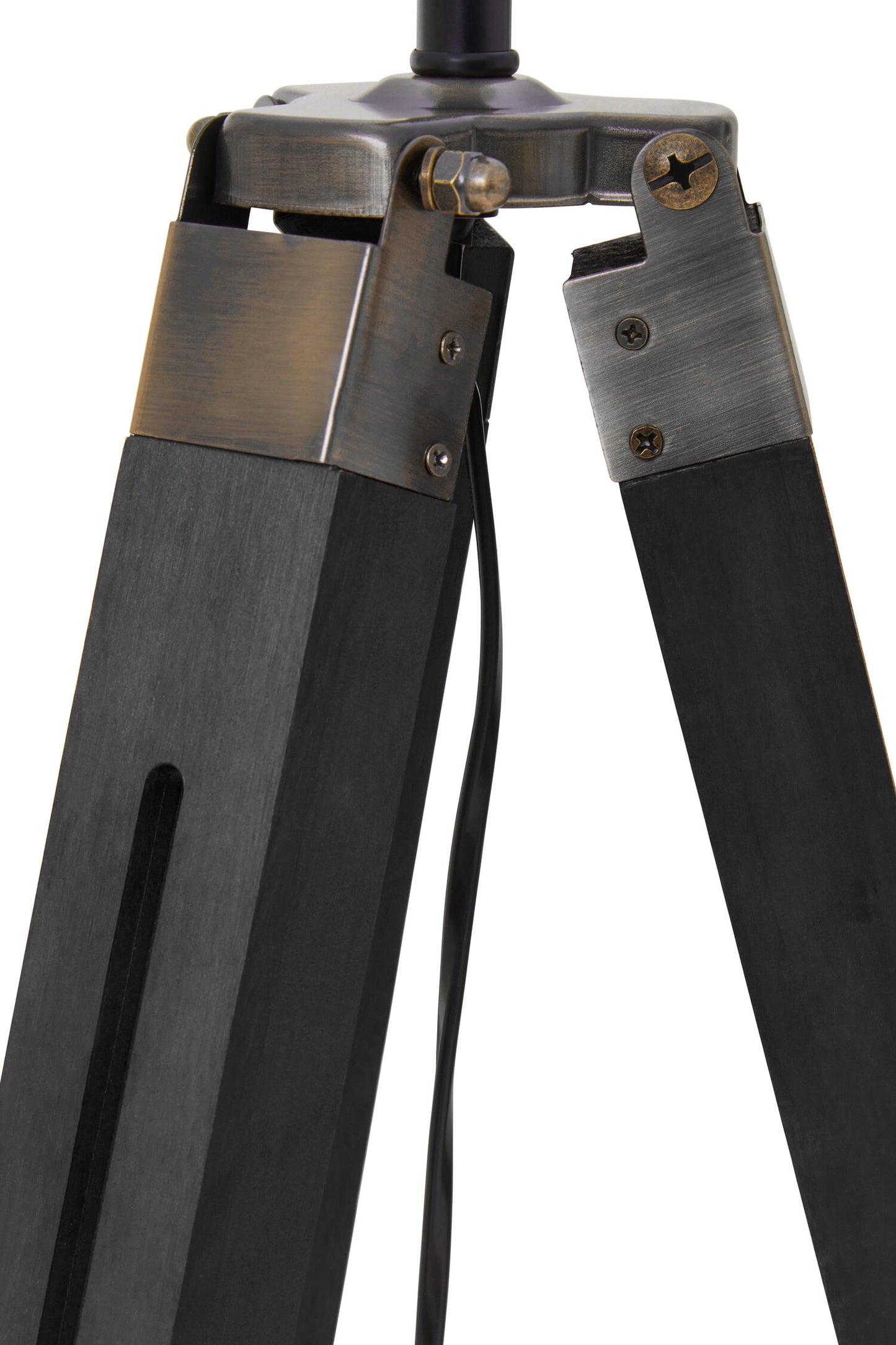 Campaign Tripod Floor Lamp With Black Base