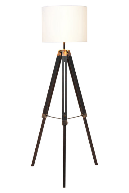 Campaign Tripod Floor Lamp With Black Base