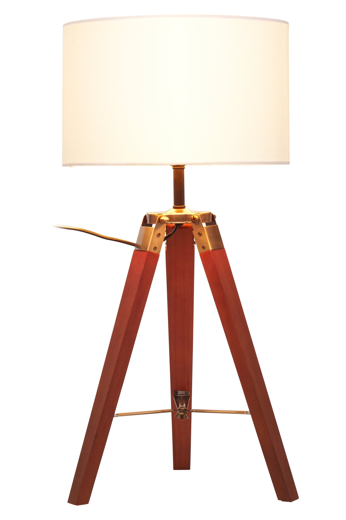 Campaign Tripod Table Lamp With Brown Base