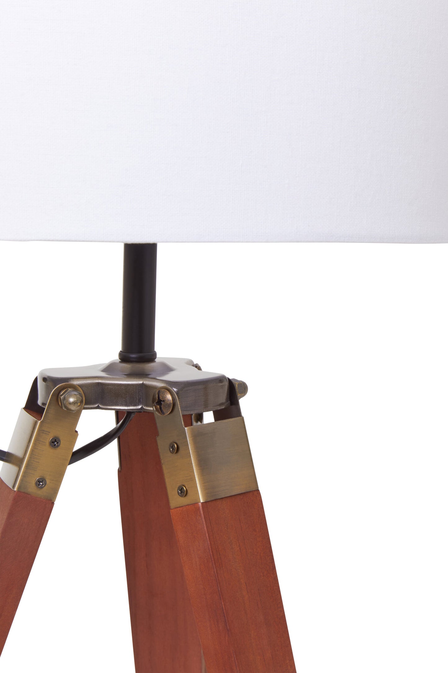 Campaign Tripod Table Lamp With Brown Base
