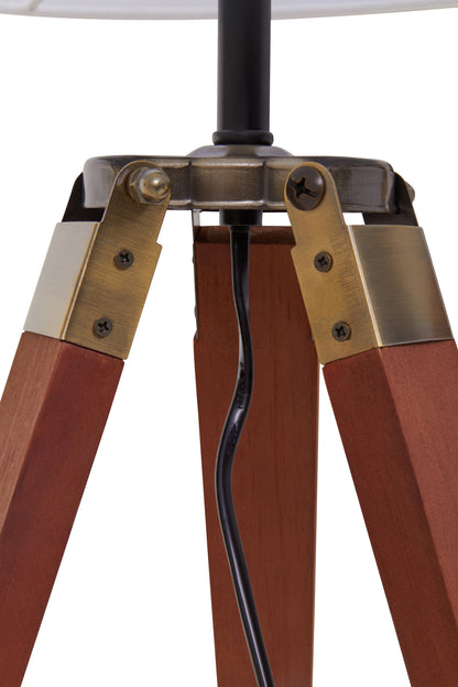 Campaign Tripod Table Lamp With Brown Base