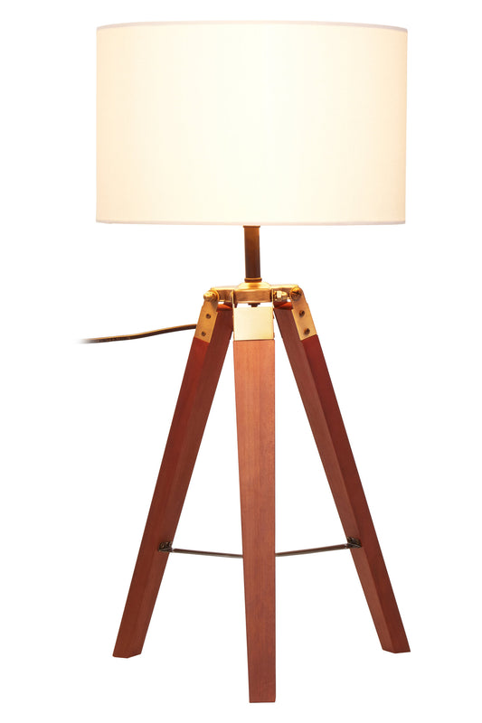 Campaign Tripod Table Lamp With Brown Base