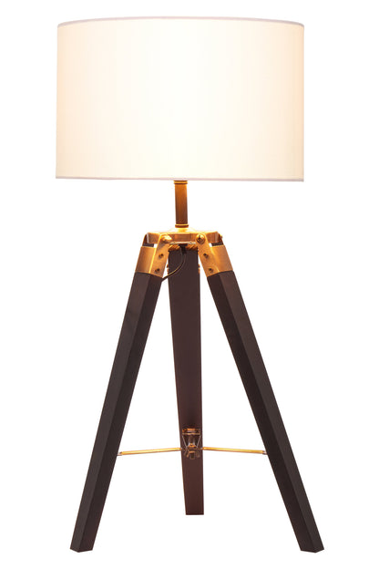 Campaign Tripod Table Lamp With Black Base