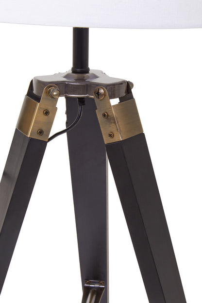 Campaign Tripod Table Lamp With Black Base