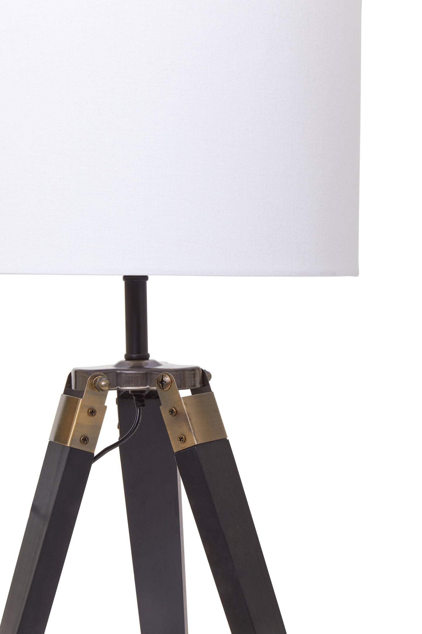 Campaign Tripod Table Lamp With Black Base