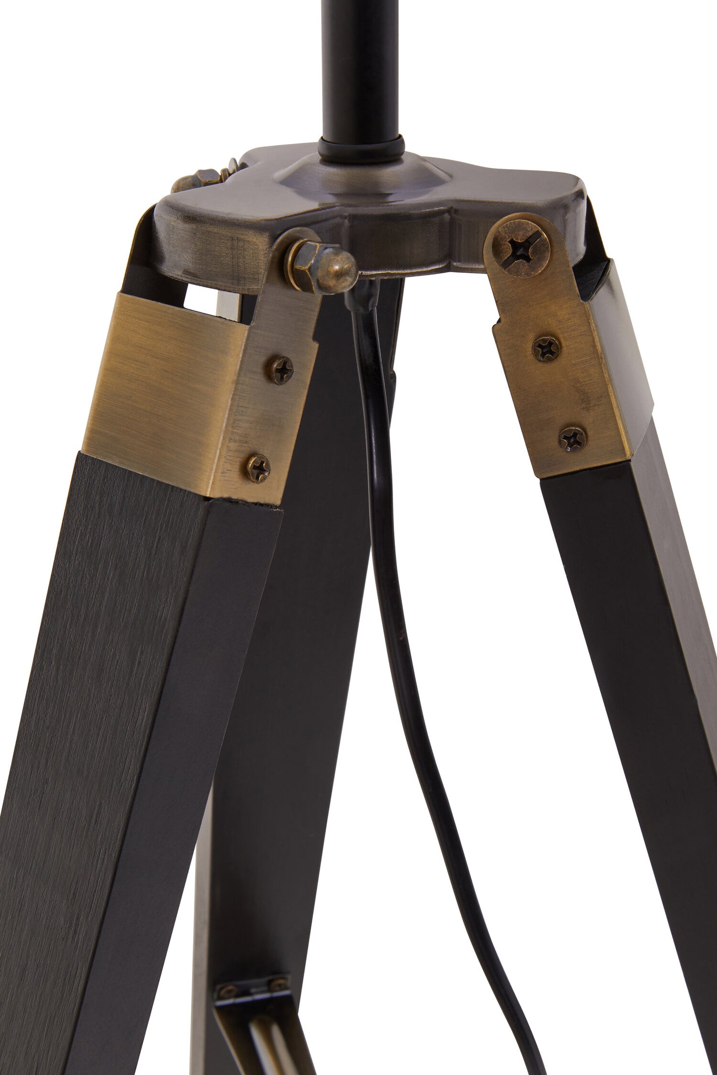 Campaign Tripod Table Lamp With Black Base
