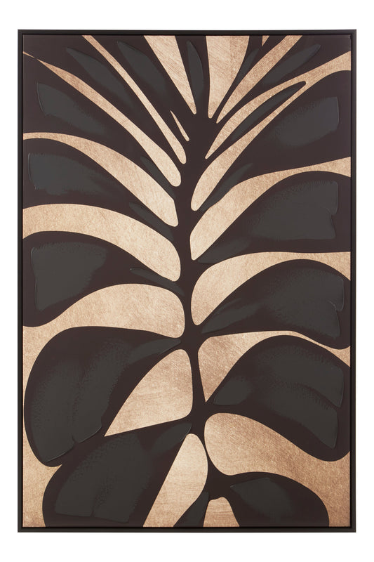 Galleria Canvas Black Leaf Design Wall Art
