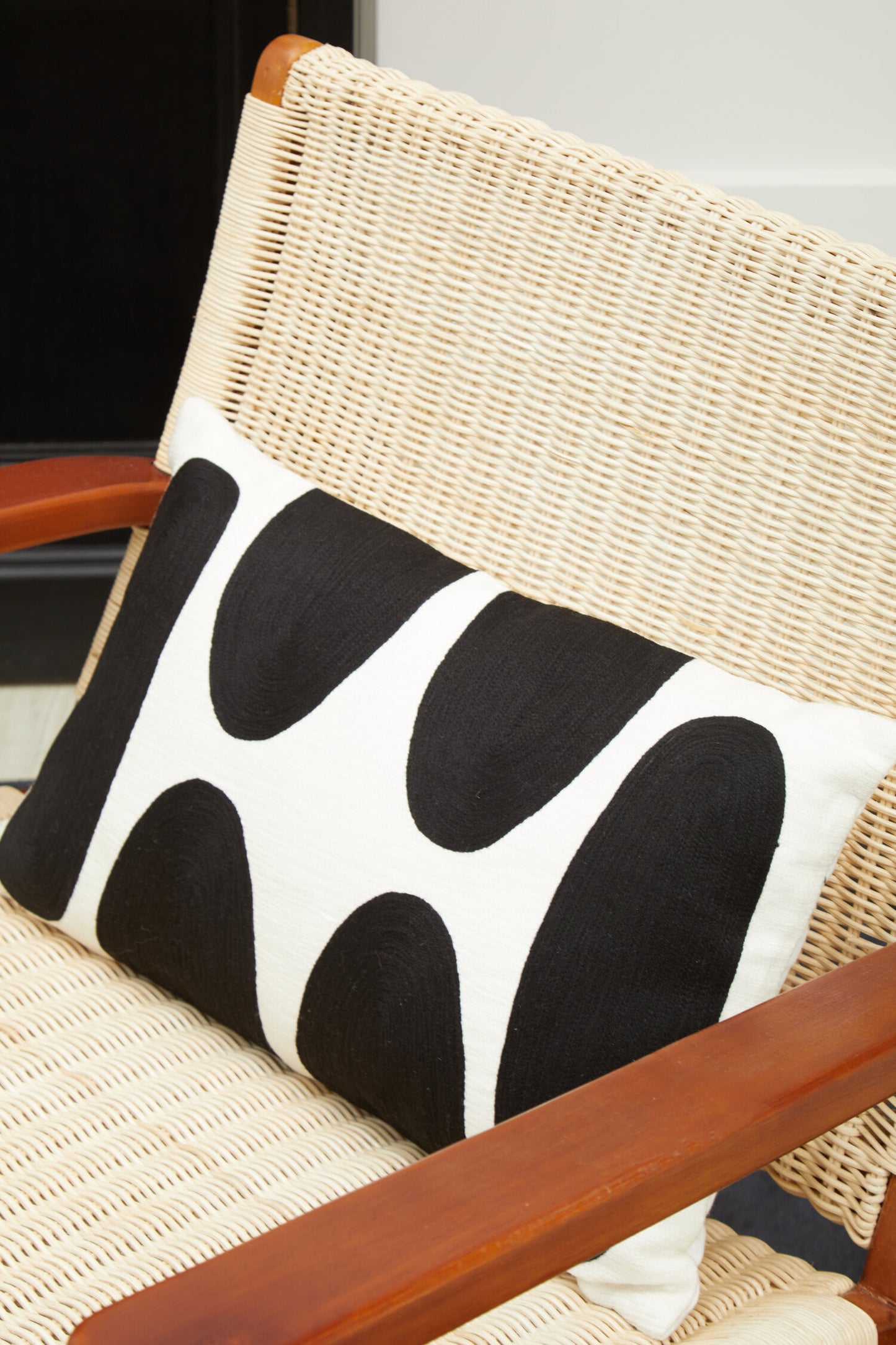 Nomad Ozella Monochrome Rectangular Cushion | Bali & Blue