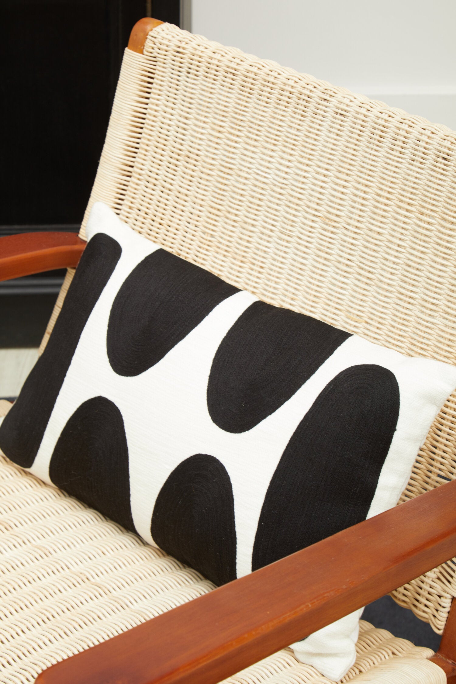 Nomad Ozella Monochrome Rectangular Cushion | Bali & Blue