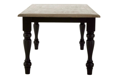 Davenport Grey Wash and Antique Black Dining Table | Bali & Blue