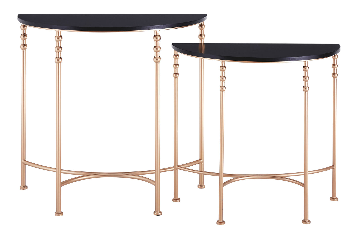 Arlowe Industrial Set of Two Half Round Console Tables Side Table | Bali & Blue