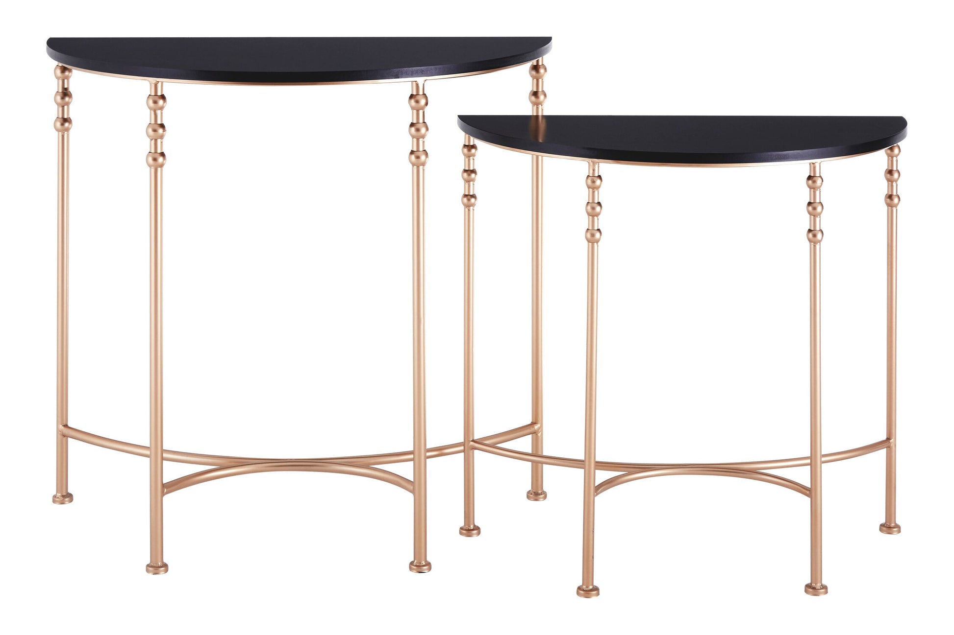 Arlowe Industrial Set of Two Half Round Console Tables Side Table | Bali & Blue