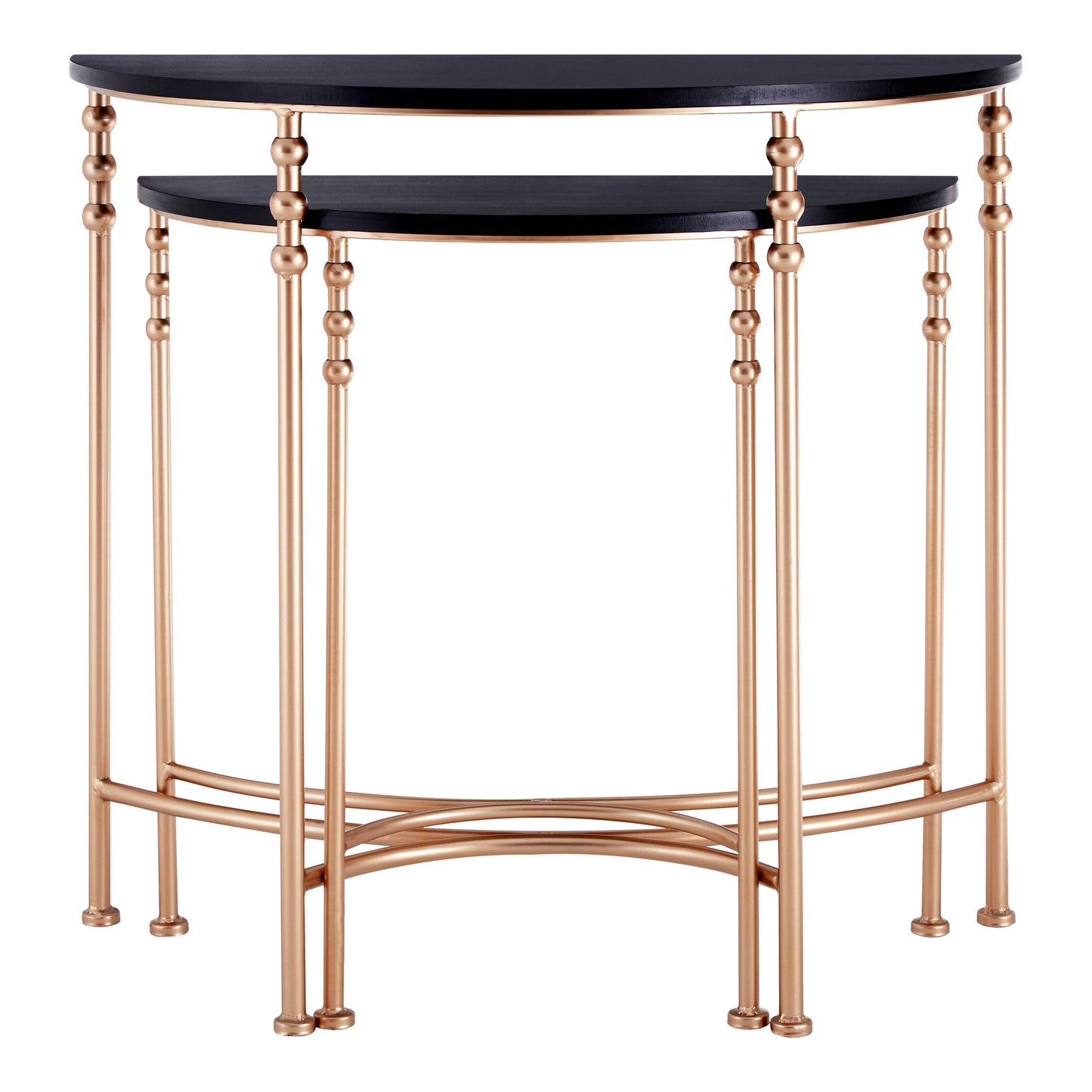 Arlowe Industrial Set of 2 Half-Round Console Tables