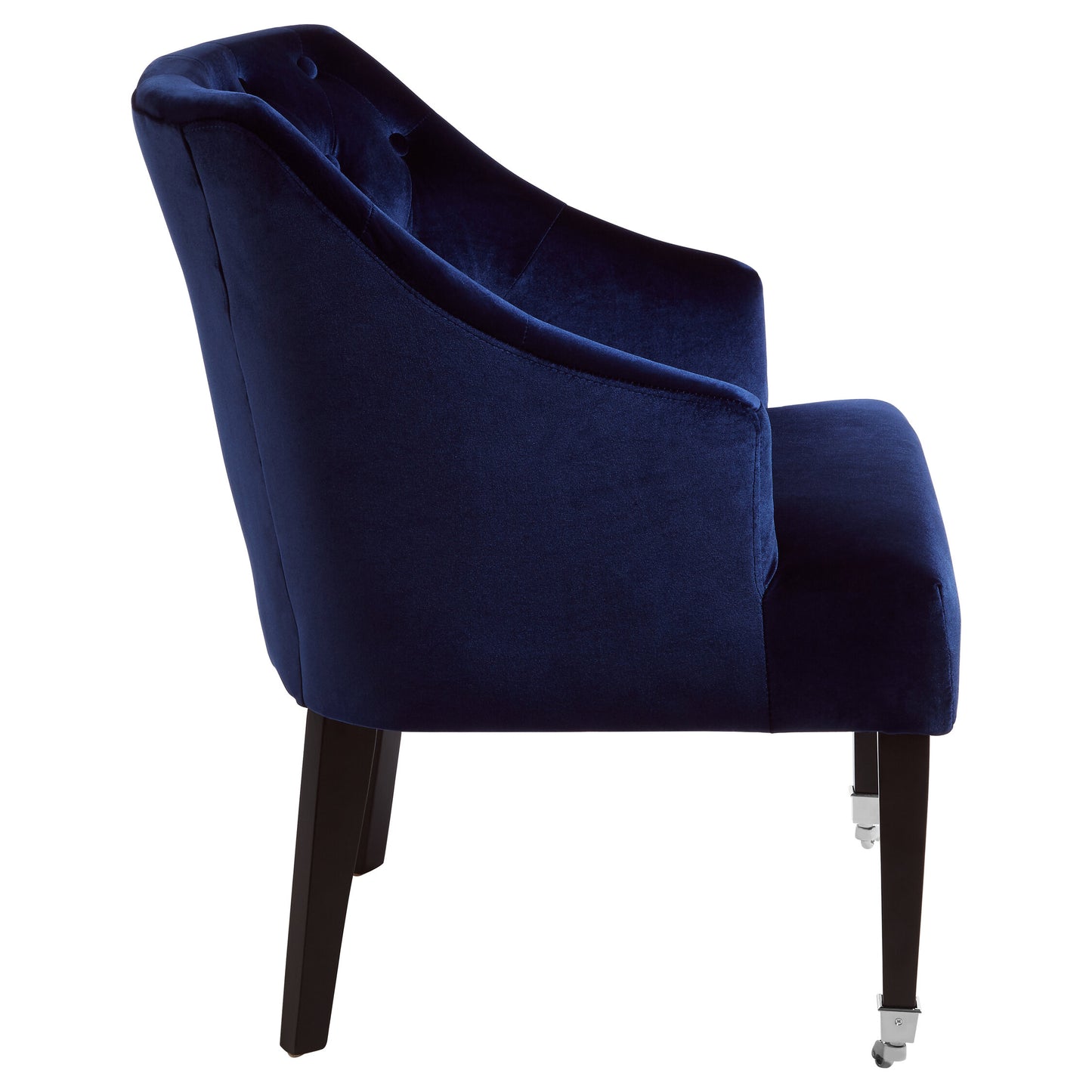 Charles Industrial Blue Velvet Button-Back Lounge Armchair