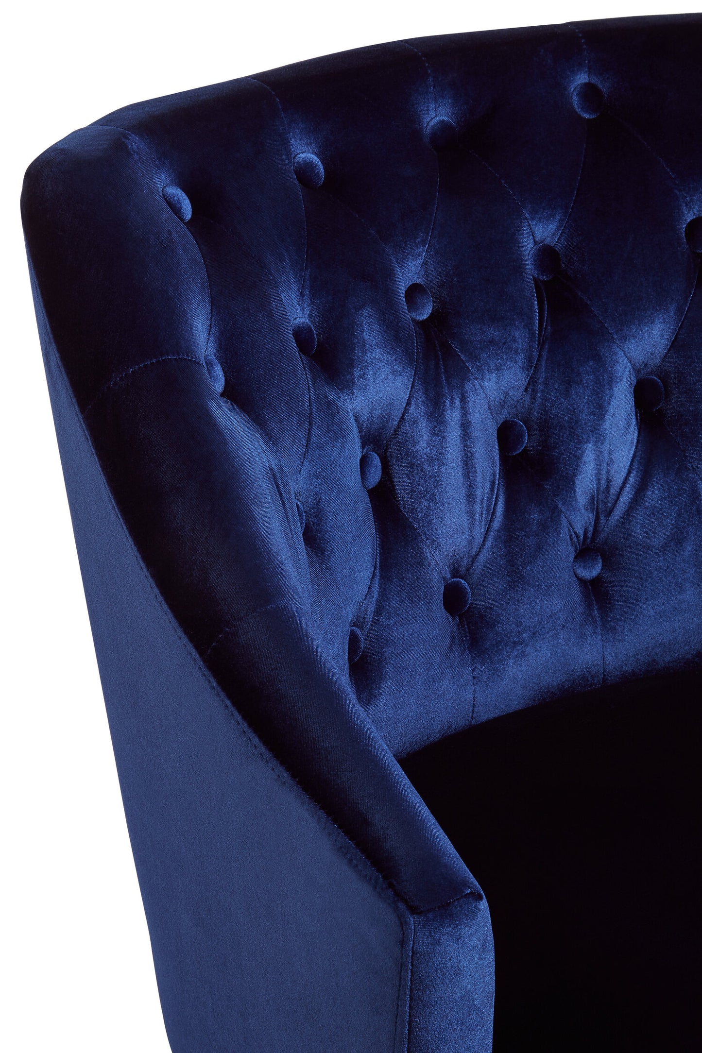 Charles Industrial Blue Velvet Button-Back Lounge Armchair