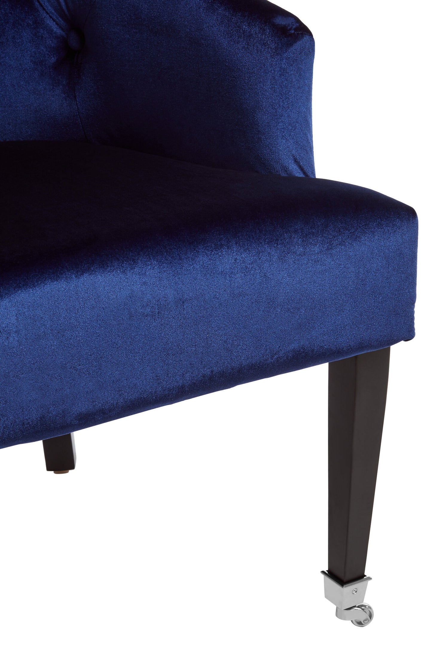 Charles Industrial Blue Velvet Button-Back Lounge Armchair