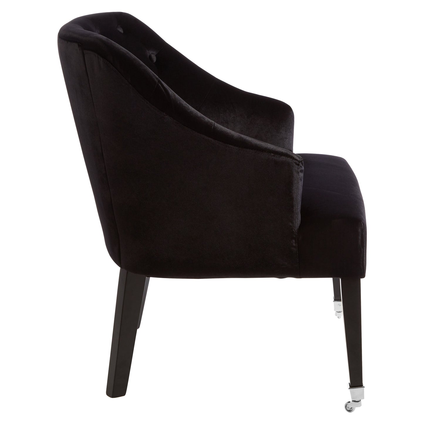 Charles Industrial Black Velvet Button-Back Armchair