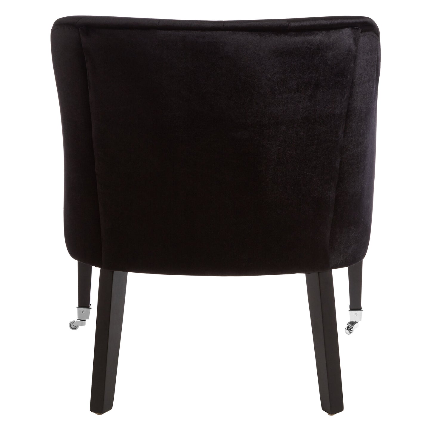 Charles Industrial Button Back Black Velvet Chair Armchair | Bali & Blue