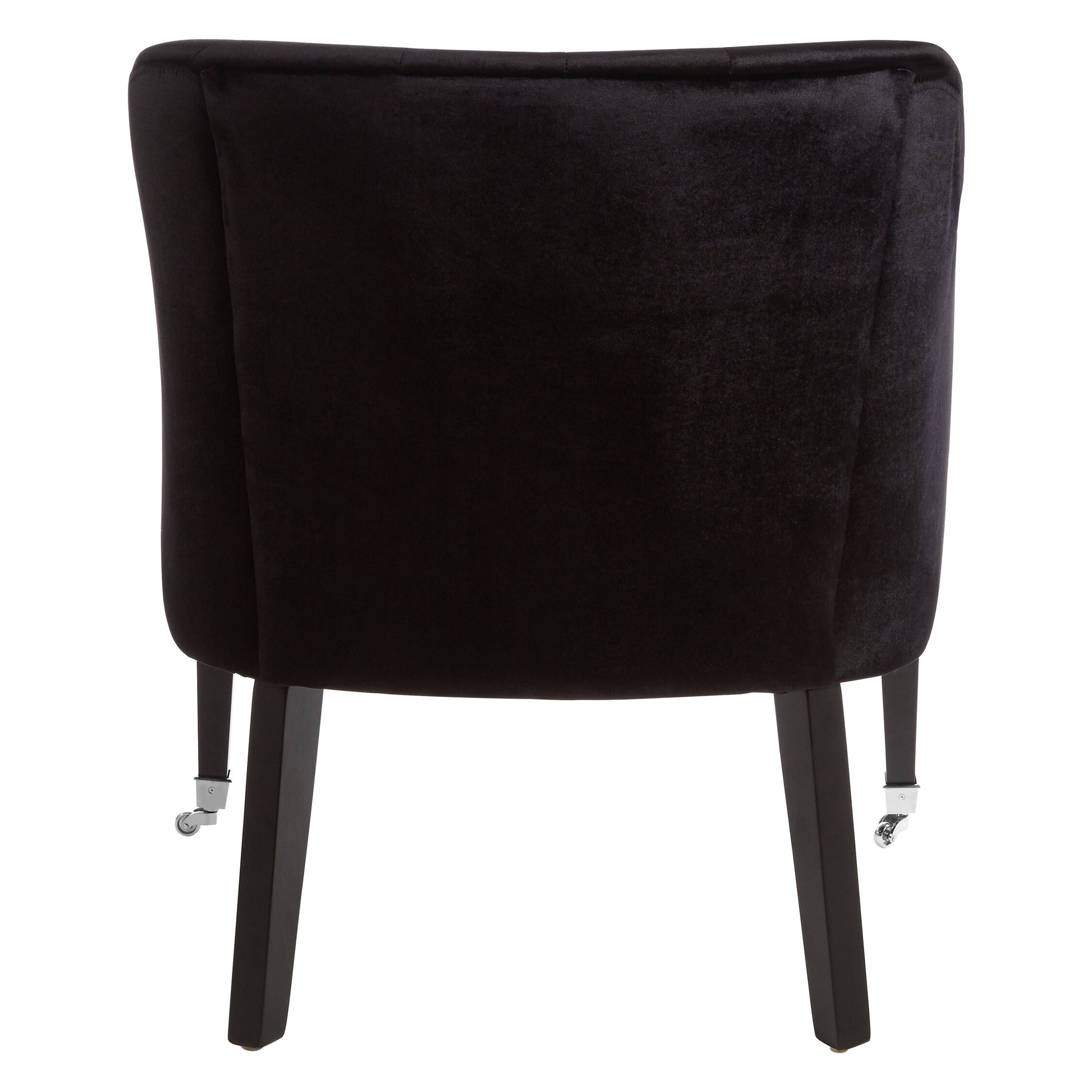 Charles Industrial Button Back Black Velvet Chair Armchair | Bali & Blue
