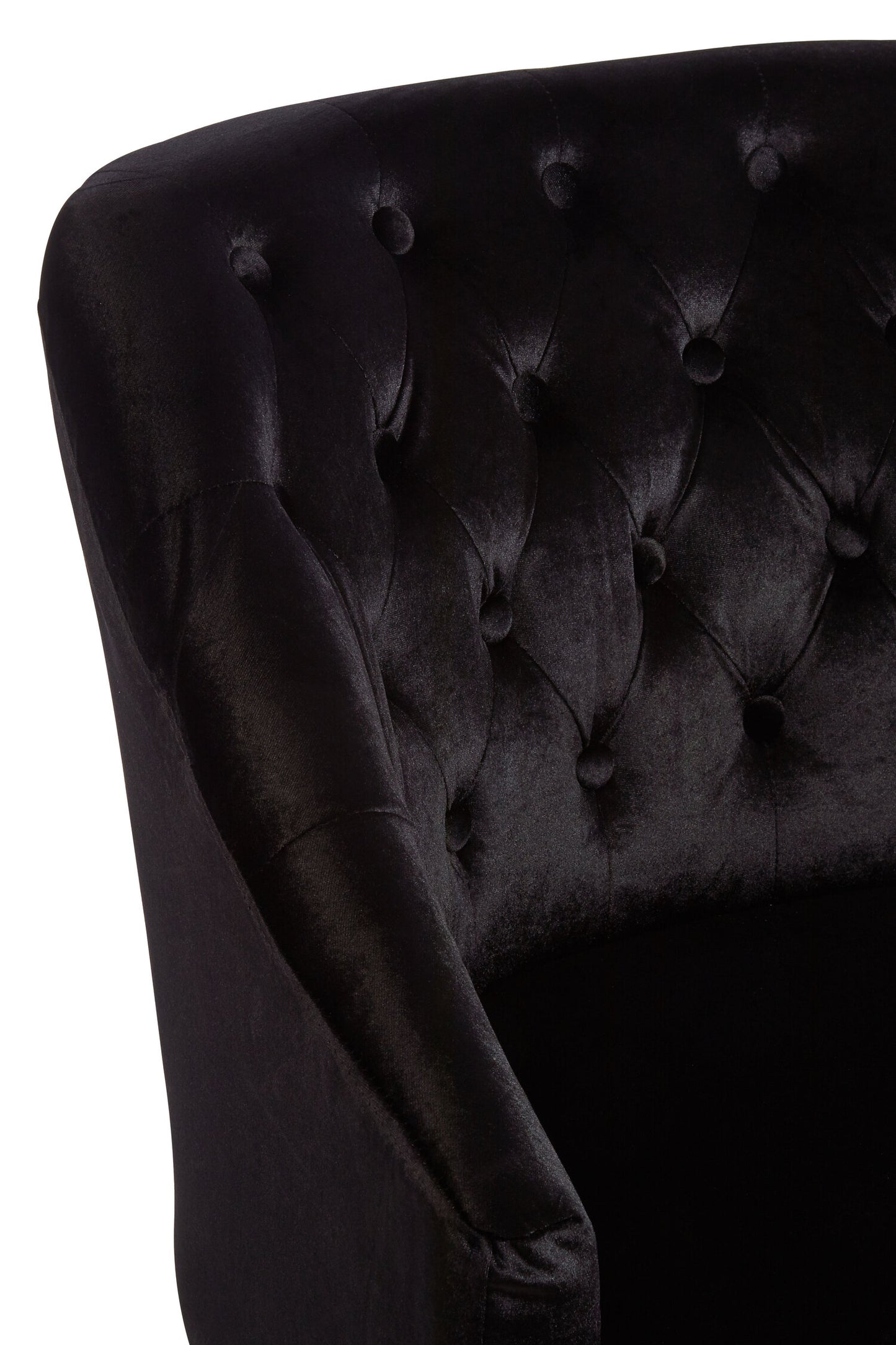 Charles Industrial Black Velvet Button-Back Armchair