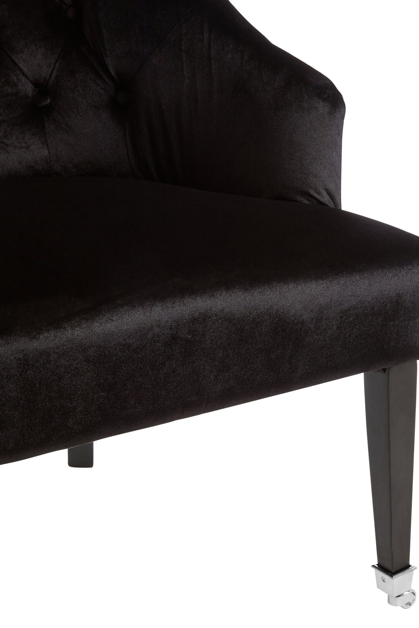 Charles Industrial Black Velvet Button-Back Armchair