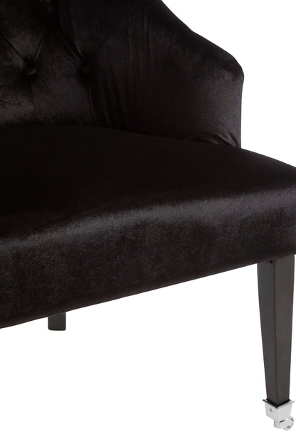 Charles Industrial Black Velvet Button-Back Armchair