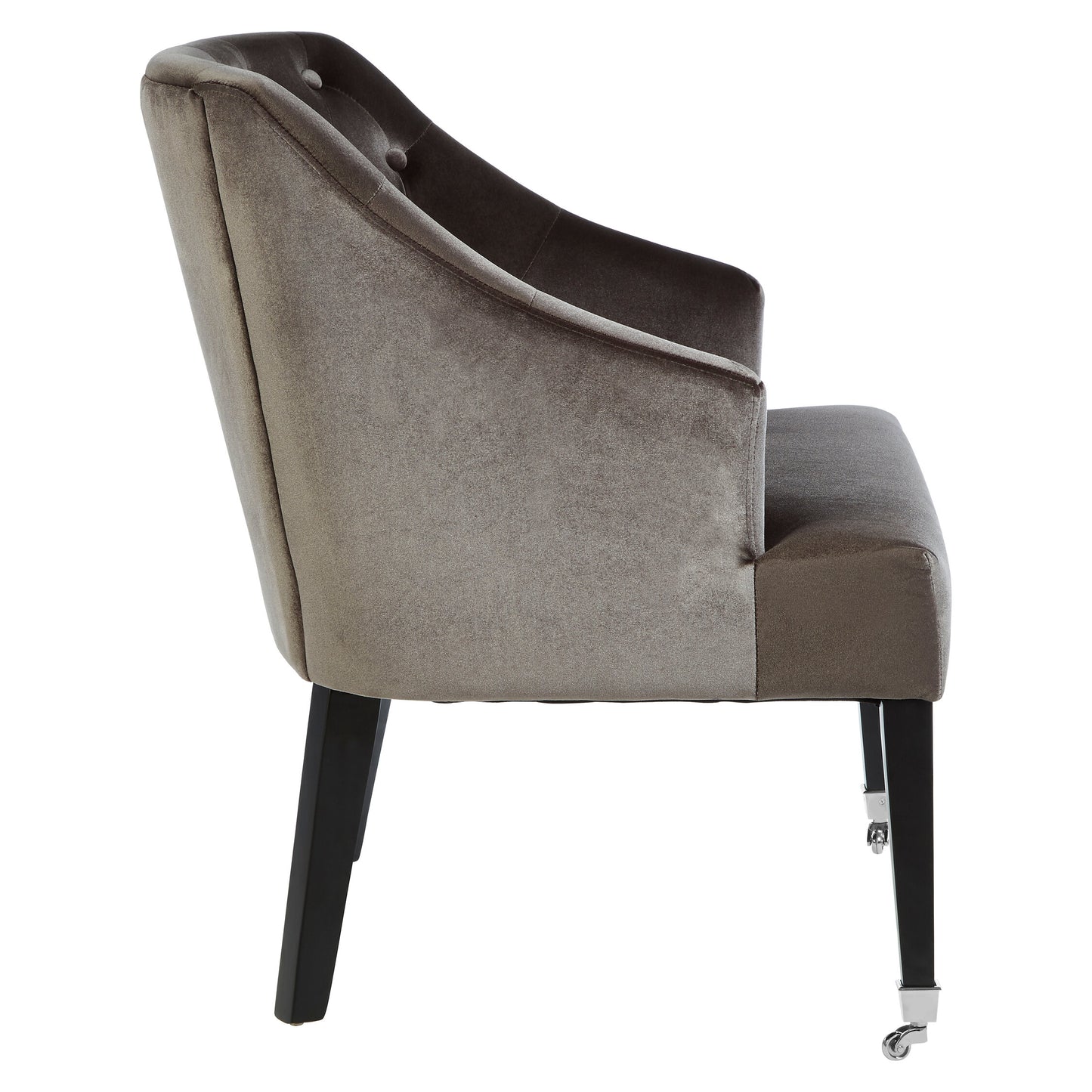 Charles Luxe Grey Velvet Button-Back Armchair